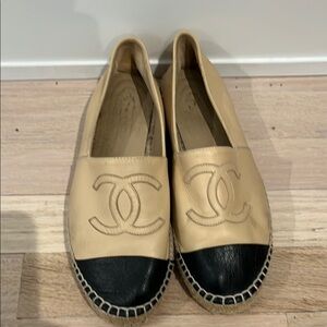 Chanel Beige and Black Women's Espadrilles